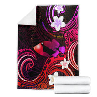 Hawaii Humuhumu Reef Triggerfish Blanket Maroon With Plumeria LT05 - Polynesian Pride