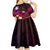Personalised Hawaii Humuhumu Reef Triggerfish Kid Short Sleeve Dress Maroon With Plumeria LT05 - Polynesian Pride
