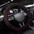 Hawaii Humuhumu Reef Triggerfish Steering Wheel Cover Maroon With Plumeria LT05 Universal Fit Maroon - Polynesian Pride