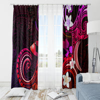 Hawaii Humuhumu Reef Triggerfish Window Curtain Maroon With Plumeria LT05 - Polynesian Pride