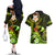 Personalised Hawaii Humuhumu Reef Triggerfish Couples Matching Off The Shoulder Long Sleeve Dress and Hawaiian Shirt Reggae With Plumeria LT05 - Polynesian Pride