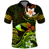 Personalised Hawaii Humuhumu Reef Triggerfish Polo Shirt Reggae With Plumeria LT05 Reggae - Polynesian Pride