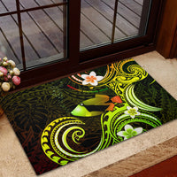 Hawaii Humuhumu Reef Triggerfish Rubber Doormat Reggae With Plumeria LT05 - Polynesian Pride
