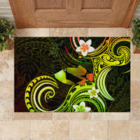 Hawaii Humuhumu Reef Triggerfish Rubber Doormat Reggae With Plumeria LT05 - Polynesian Pride