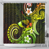 Hawaii Humuhumu Reef Triggerfish Shower Curtain Reggae With Plumeria LT05 - Polynesian Pride
