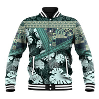 Hawaii Plant Kalo Baseball Jacket Hawaiian Tapa Pattern LT05 Unisex Green - Polynesian Pride