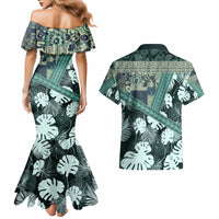 Hawaii Plant Kalo Couples Matching Mermaid Dress and Hawaiian Shirt Hawaiian Tapa Pattern LT05 - Polynesian Pride