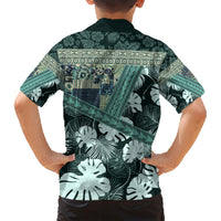 Hawaii Plant Kalo Family Matching Short Sleeve Bodycon Dress and Hawaiian Shirt Hawaiian Tapa Pattern LT05 - Polynesian Pride