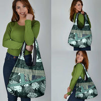 Hawaii Plant Kalo Grocery Bag Hawaiian Tapa Pattern