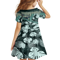 Hawaii Plant Kalo Kid Short Sleeve Dress Hawaiian Tapa Pattern LT05 - Polynesian Pride