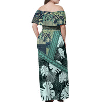 Hawaii Plant Kalo Off Shoulder Maxi Dress Hawaiian Tapa Pattern LT05 - Polynesian Pride