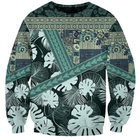 Hawaii Plant Kalo Sweatshirt Hawaiian Tapa Pattern LT05 Unisex Green - Polynesian Pride