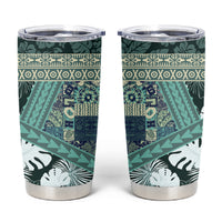Hawaii Plant Kalo Tumbler Cup Hawaiian Tapa Pattern