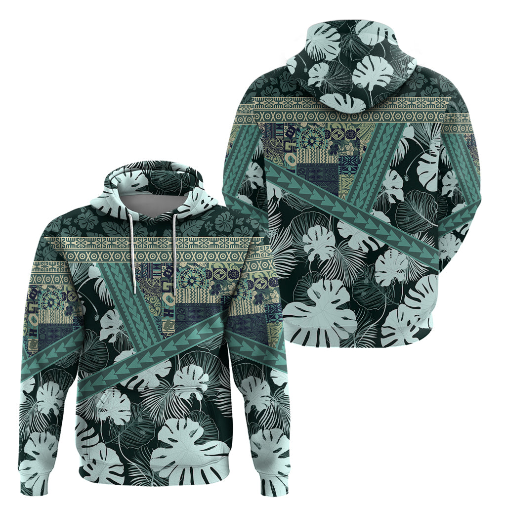 Hawaii Plant Kalo Zip Hoodie Hawaiian Tapa Pattern LT05 - Polynesian Pride