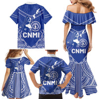 Northern Mariana Islands Family Matching Mermaid Dress and Hawaiian Shirt Chamorro Warrior Tribal Pattern LT05 - Polynesian Pride