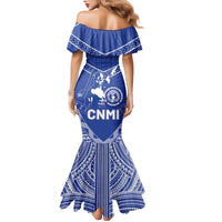 Northern Mariana Islands Family Matching Mermaid Dress and Hawaiian Shirt Chamorro Warrior Tribal Pattern LT05 - Polynesian Pride