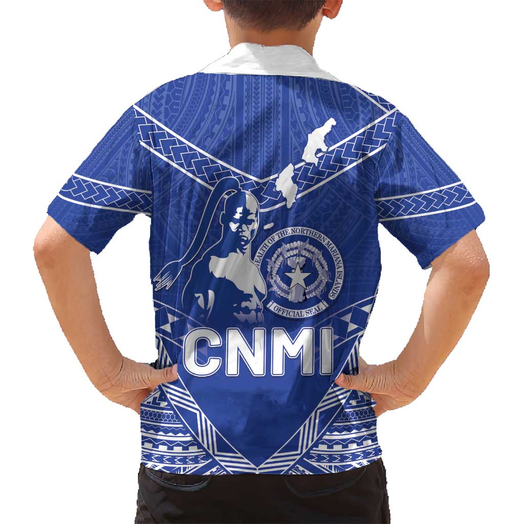 Northern Mariana Islands Family Matching Off Shoulder Maxi Dress and Hawaiian Shirt Chamorro Warrior Tribal Pattern LT05 - Polynesian Pride