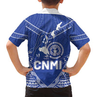 Northern Mariana Islands Family Matching Off Shoulder Maxi Dress and Hawaiian Shirt Chamorro Warrior Tribal Pattern LT05 - Polynesian Pride