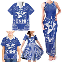 Northern Mariana Islands Family Matching Tank Maxi Dress and Hawaiian Shirt Chamorro Warrior Tribal Pattern LT05 - Polynesian Pride