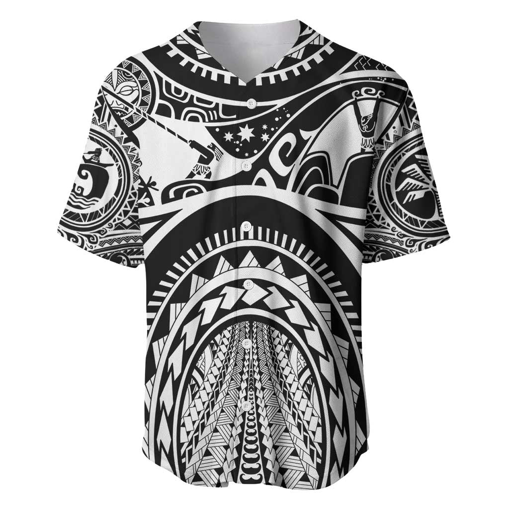 Polynesia Maui Tattoo Inspired Baseball Jersey Black Version LT05 Black - Polynesian Pride