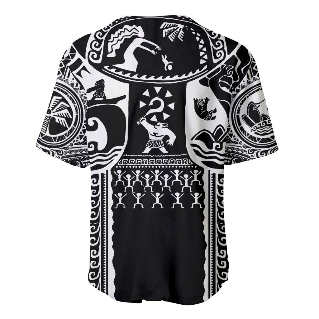 Polynesia Maui Tattoo Inspired Baseball Jersey Black Version LT05 - Polynesian Pride