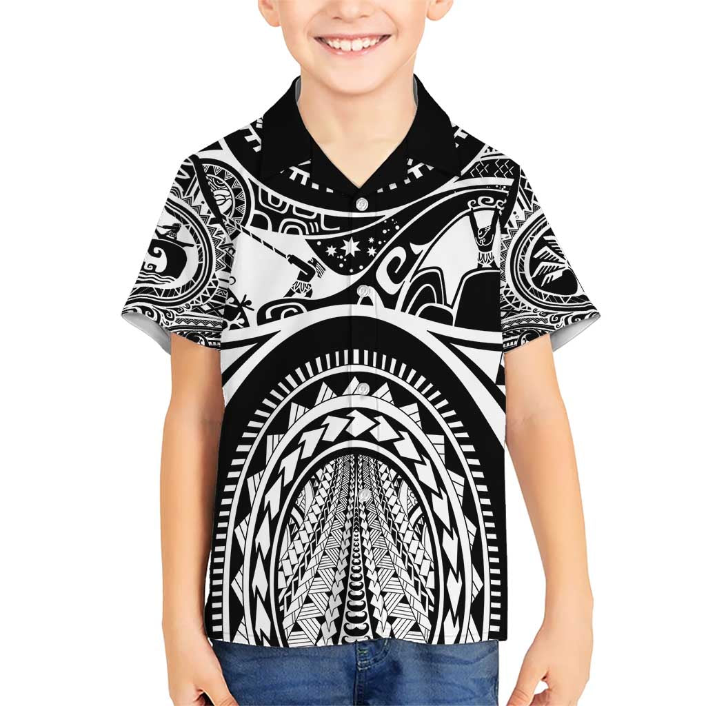 Polynesia Maui Tattoo Inspired Kid Hawaiian Shirt Black Version LT05 Kid Black - Polynesian Pride