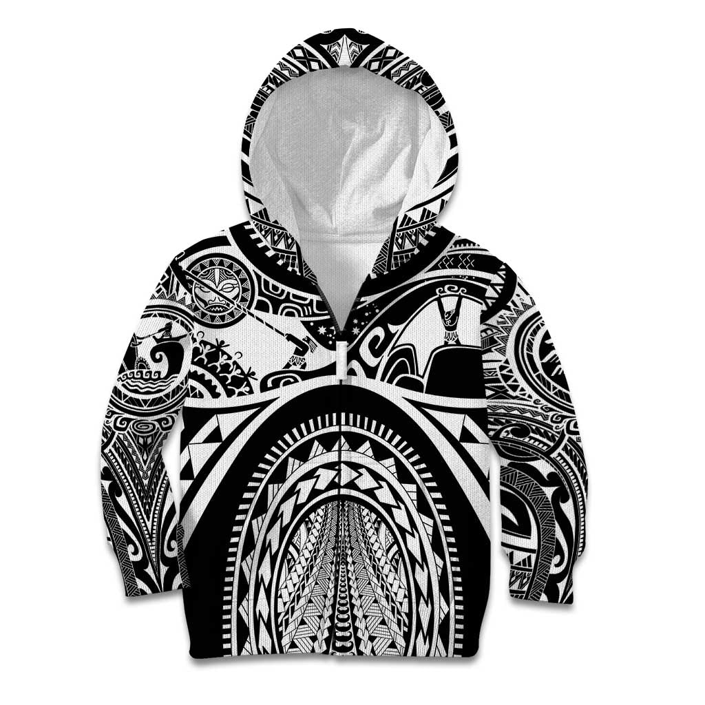 Polynesia Maui Tattoo Inspired Kid Hoodie Black Version
