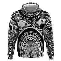 Polynesia Maui Tattoo Inspired Zip Hoodie Black Version