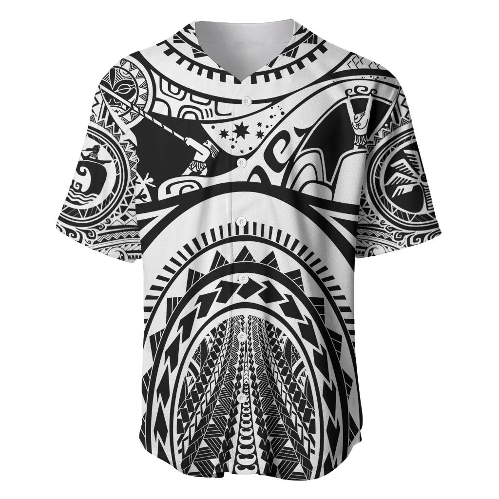 Polynesia Maui Tattoo Inspired Baseball Jersey White Version LT05 White - Polynesian Pride