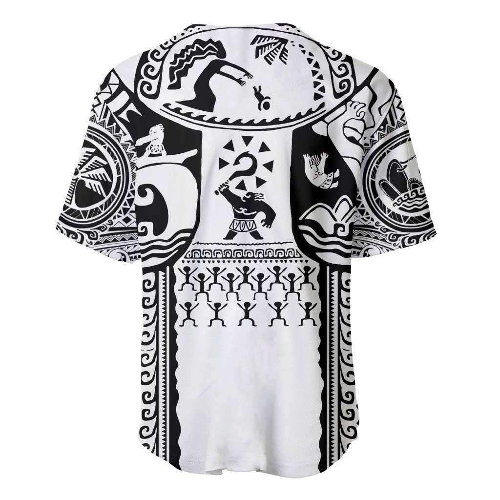 Polynesia Maui Tattoo Inspired Baseball Jersey White Version LT05 - Polynesian Pride