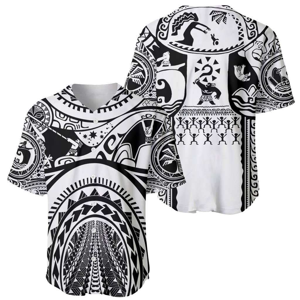 Polynesia Maui Tattoo Inspired Baseball Jersey White Version LT05 - Polynesian Pride