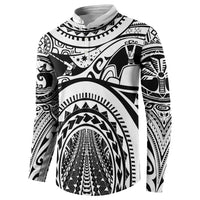 Polynesia Maui Tattoo Inspired Button Sweatshirt White Version LT05 - Polynesian Pride