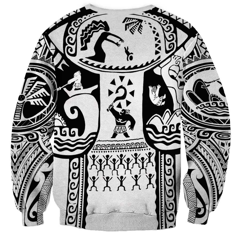 Polynesia Maui Tattoo Inspired Sweatshirt White Version LT05 - Polynesian Pride