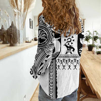 Polynesia Maui Tattoo Inspired Women Casual Shirt White Version LT05 - Polynesian Pride