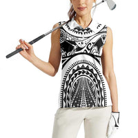 Polynesia Maui Tattoo Inspired Women Sleeveless Polo Shirt White Version LT05 - Polynesian Pride