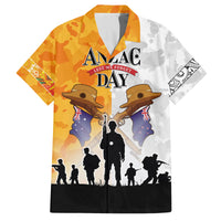 Australia And New Zealand ANZAC Day Family Matching Summer Maxi Dress and Hawaiian Shirt Lest We Forget LT05 Dad's Shirt - Short Sleeve Yellow - Polynesian Pride