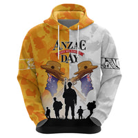 Australia And New Zealand ANZAC Day Zip Hoodie Lest We Forget LT05 - Polynesian Pride