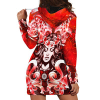 Hawaii Goddess Of Fire Madame Pele Hoodie Dress Polynesian Style LT05 - Polynesian Pride