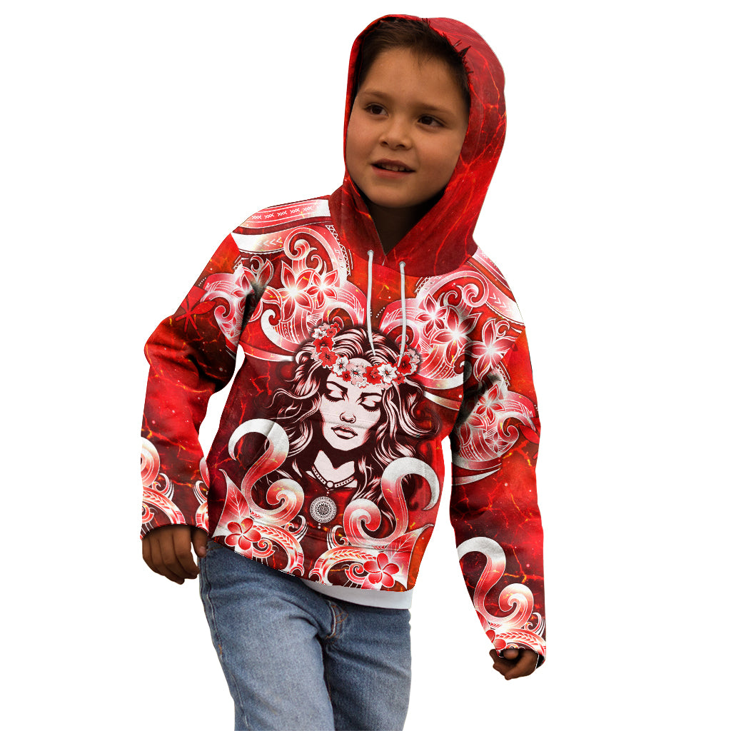 Hawaii Goddess Of Fire Madame Pele Kid Hoodie Polynesian Style LT05 - Polynesian Pride