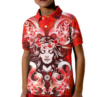 Hawaii Goddess Of Fire Madame Pele Kid Polo Shirt Polynesian Style LT05 Kid Red - Polynesian Pride