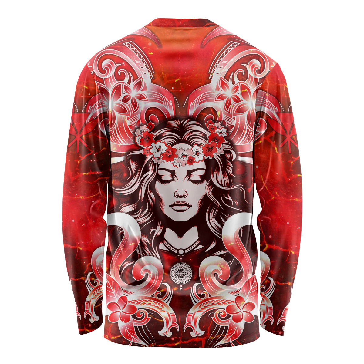 Hawaii Goddess Of Fire Madame Pele Long Sleeve Shirt Polynesian Style LT05 - Polynesian Pride