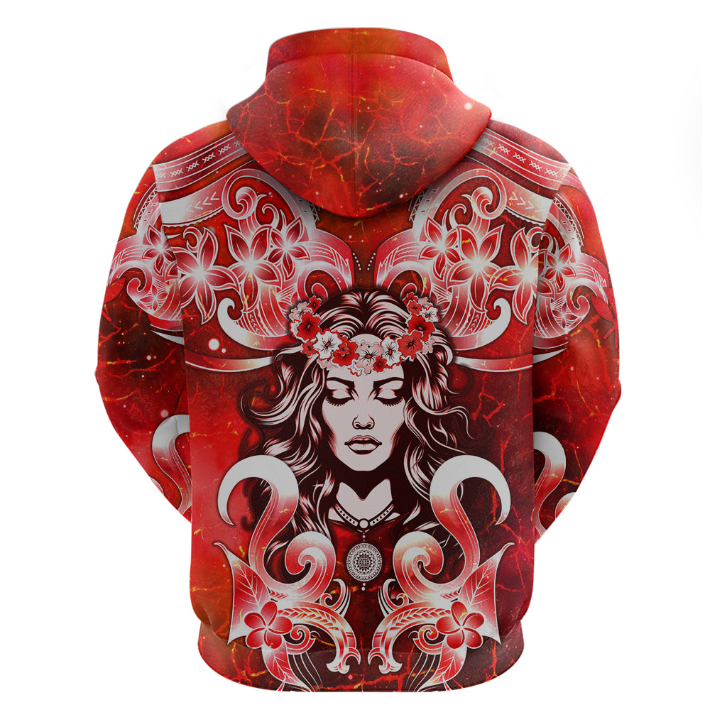 Hawaii Goddess Of Fire Madame Pele Zip Hoodie Polynesian Style LT05 - Polynesian Pride