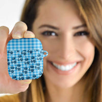 Blue Palaka Hawaii AirPods Case Hawaiian Lehua Blossoms