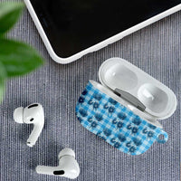 Blue Palaka Hawaii AirPods Case Hawaiian Lehua Blossoms