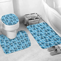 Blue Palaka Hawaii Bathroom Set Hawaiian Lehua Blossoms