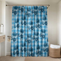 Blue Palaka Hawaii Bathroom Set Hawaiian Lehua Blossoms