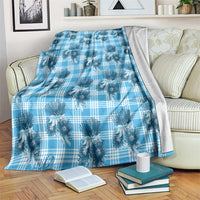 Blue Palaka Hawaii Blanket Hawaiian Lehua Blossoms