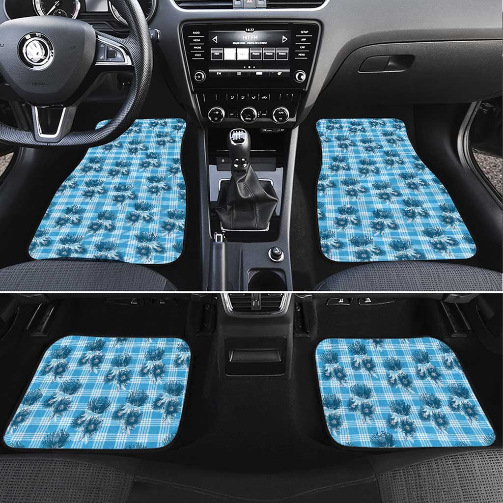 Blue Palaka Hawaii Car Mats Hawaiian Lehua Blossoms