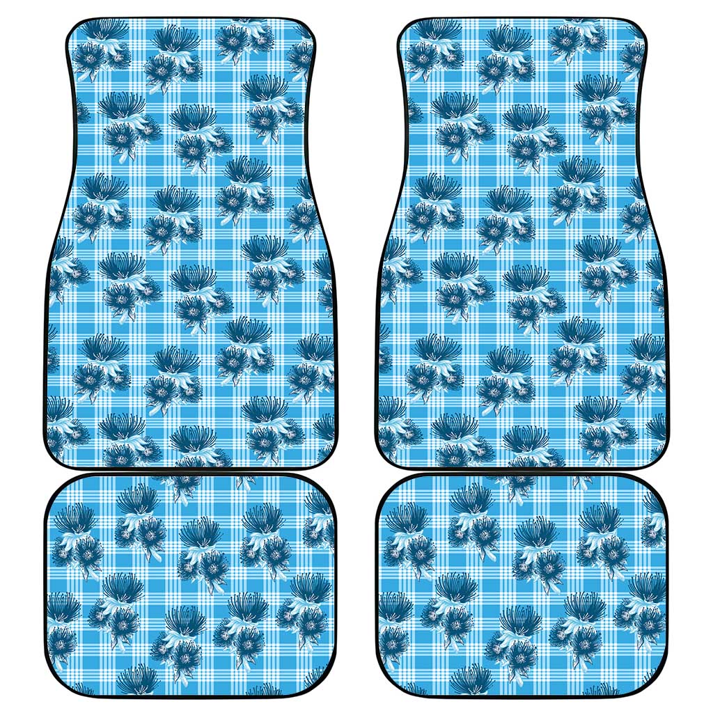 Blue Palaka Hawaii Car Mats Hawaiian Lehua Blossoms