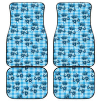 Blue Palaka Hawaii Car Mats Hawaiian Lehua Blossoms